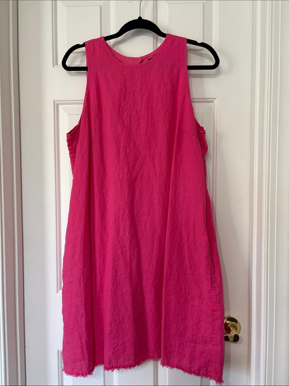 Tommy Bahama Linen Bright Pink Sleeveless Shift Dress